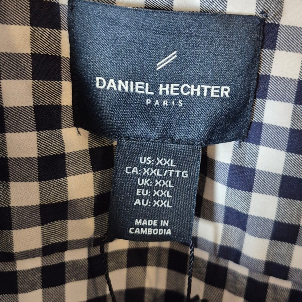 Daniel Hechter Paris Mens XXL Gingham Check Button Down Long Sleeve Shirt NWT - Picture 6 of 11